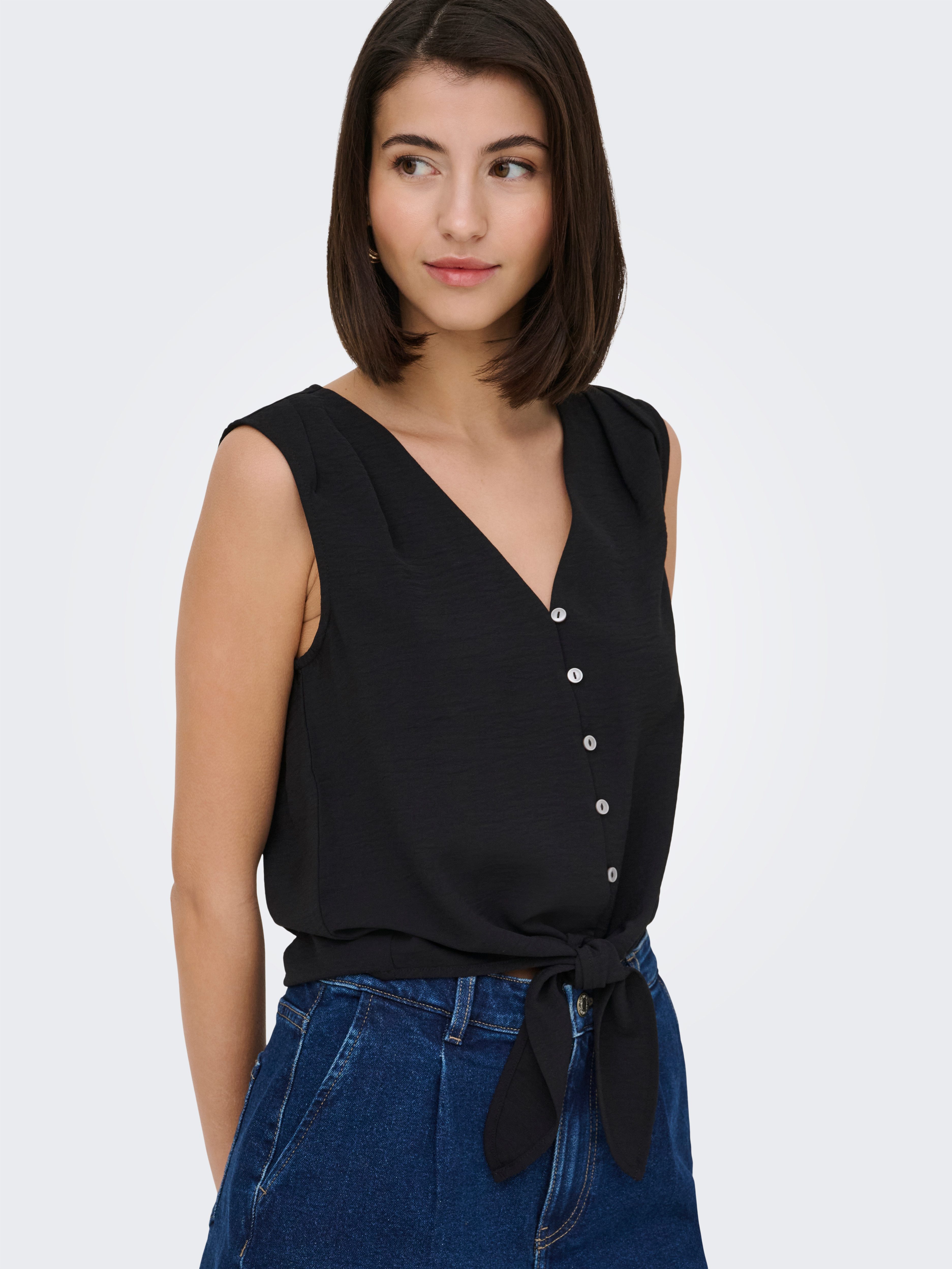 JDY Shirttop JDYVIOLET LIFE S/L KNOT TOP WVN NOOS Polyester, regular fit