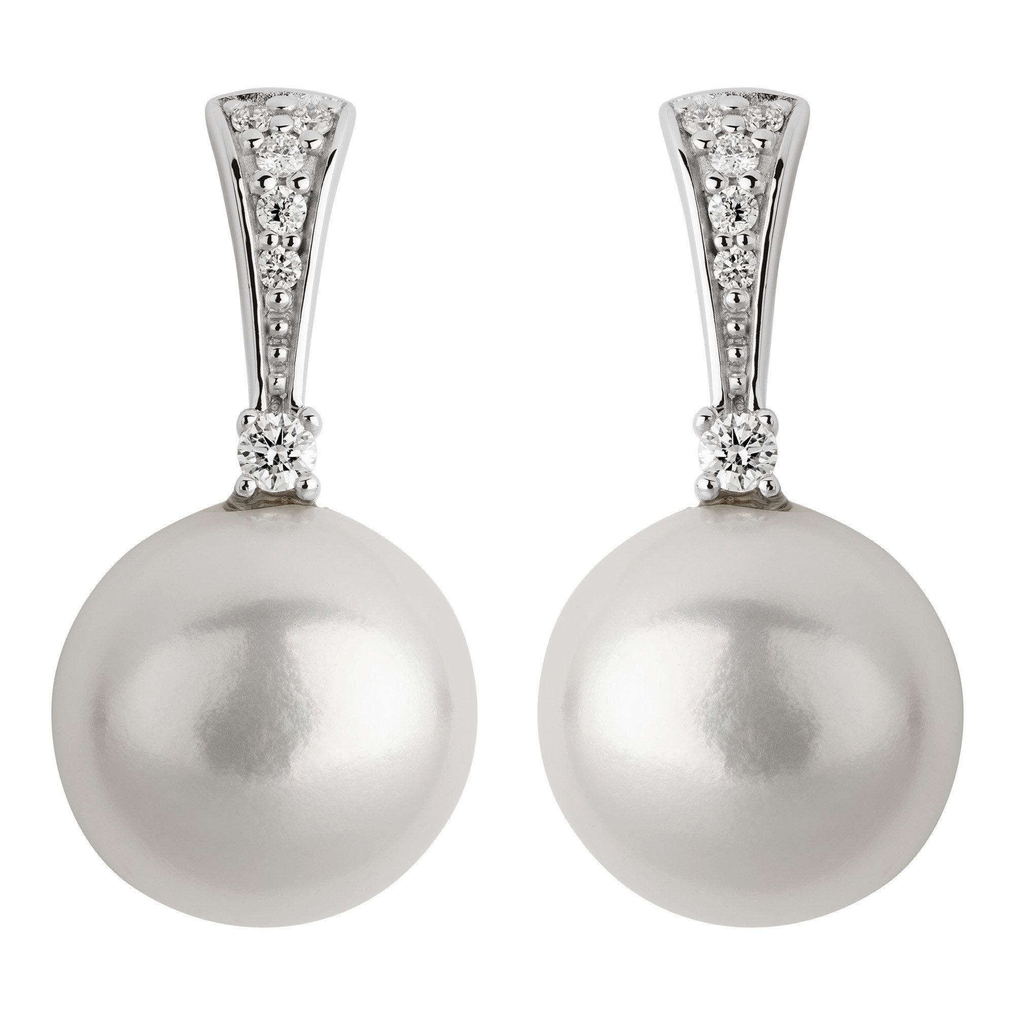 Orolino Paar Ohrstecker Gold 585 mit 2 weißen Perlen und 12 Brillanten zus. günstig online kaufen