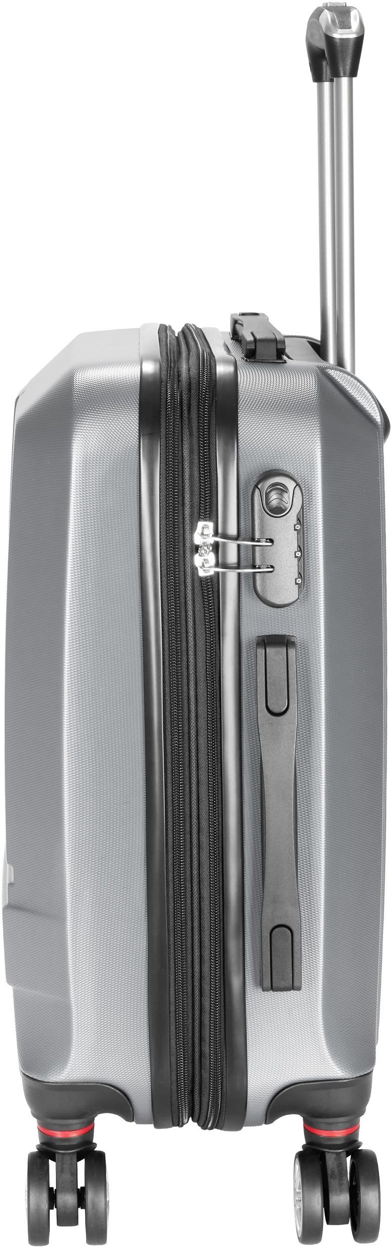 BRUBAKER Handgepäckkoffer Handgepäck Koffer New York - Erweiterbarer Hartschalen Reisekoffer, 4 Rollen, Rollkoffer mit Zahlenschloss, 4 Rollen und Tragegriffen - ABS Trolley