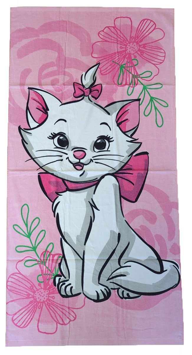Jerry Fabrics Badetuch Disney Aristocats Marie Cat "Pink Flower", Frottee ( günstig online kaufen