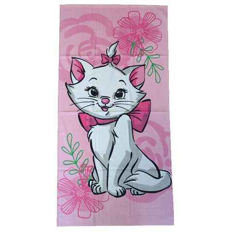 Jerry Fabrics Badetuch Disney Aristocats Marie Cat "Pink Flower", Frottee (1-St)