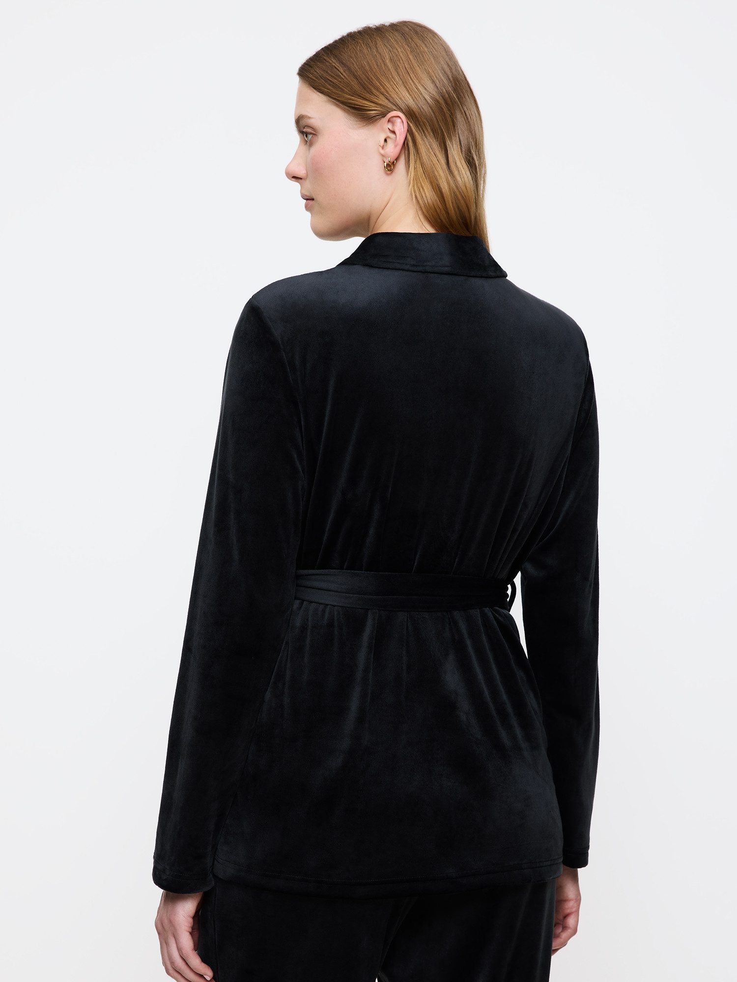 Triumph Morgenmantel Sensual Velour Robe Top, aus weichem Velour - mit Taillengürtel
