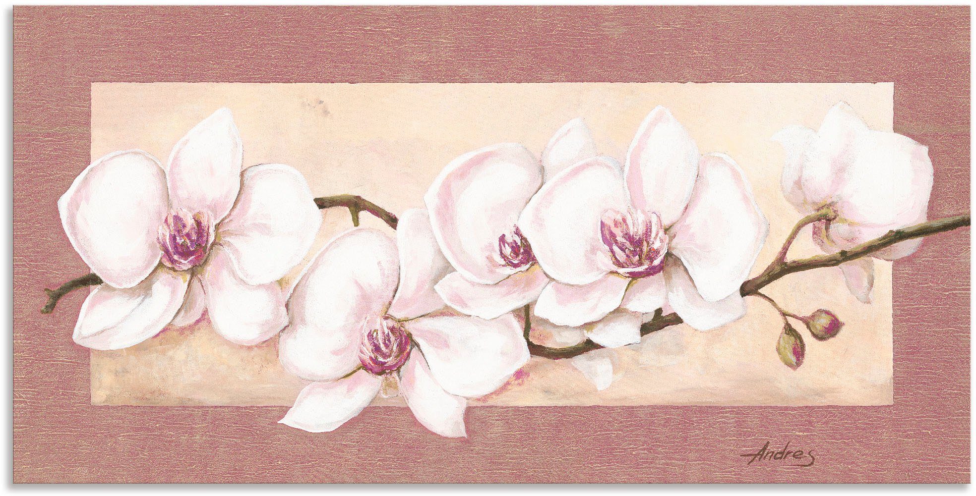 Artland Wandbild Orchideenzweig_in Beerentönen, Blumen (1 St), als Alubild, Leinwandbild, Wandaufkleber oder Poster in versch. Größen | Poster
