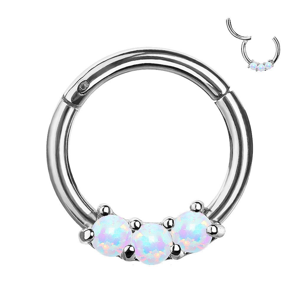 Taffstyle Nasenpiercing Piercing Clicker Scharnier mit Opal, Segment Glitze günstig online kaufen