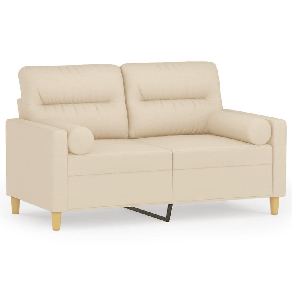 vidaXL Sofa 2-Sitzer-Sofa mit Zierkissen Creme günstig online kaufen