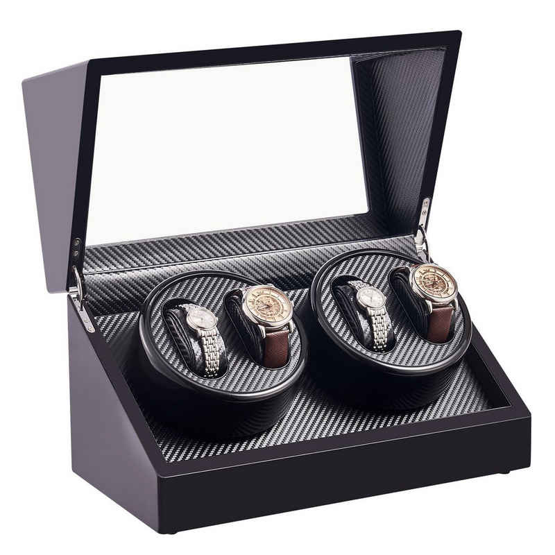 Crenex Uhrenbeweger, Automatisch Uhrenbeweger Uhrenbox Uhrenkasten Watchwinder für 4 Uhren