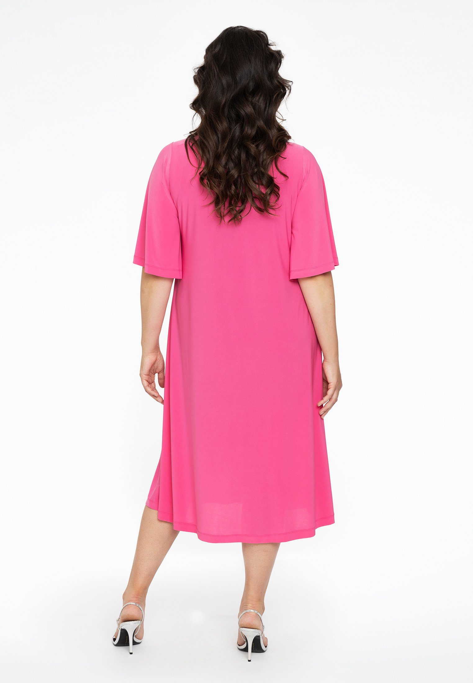 YOEK A-Linien-Kleid Damen Kleid Große Größen mit 3/4 Ärmeln