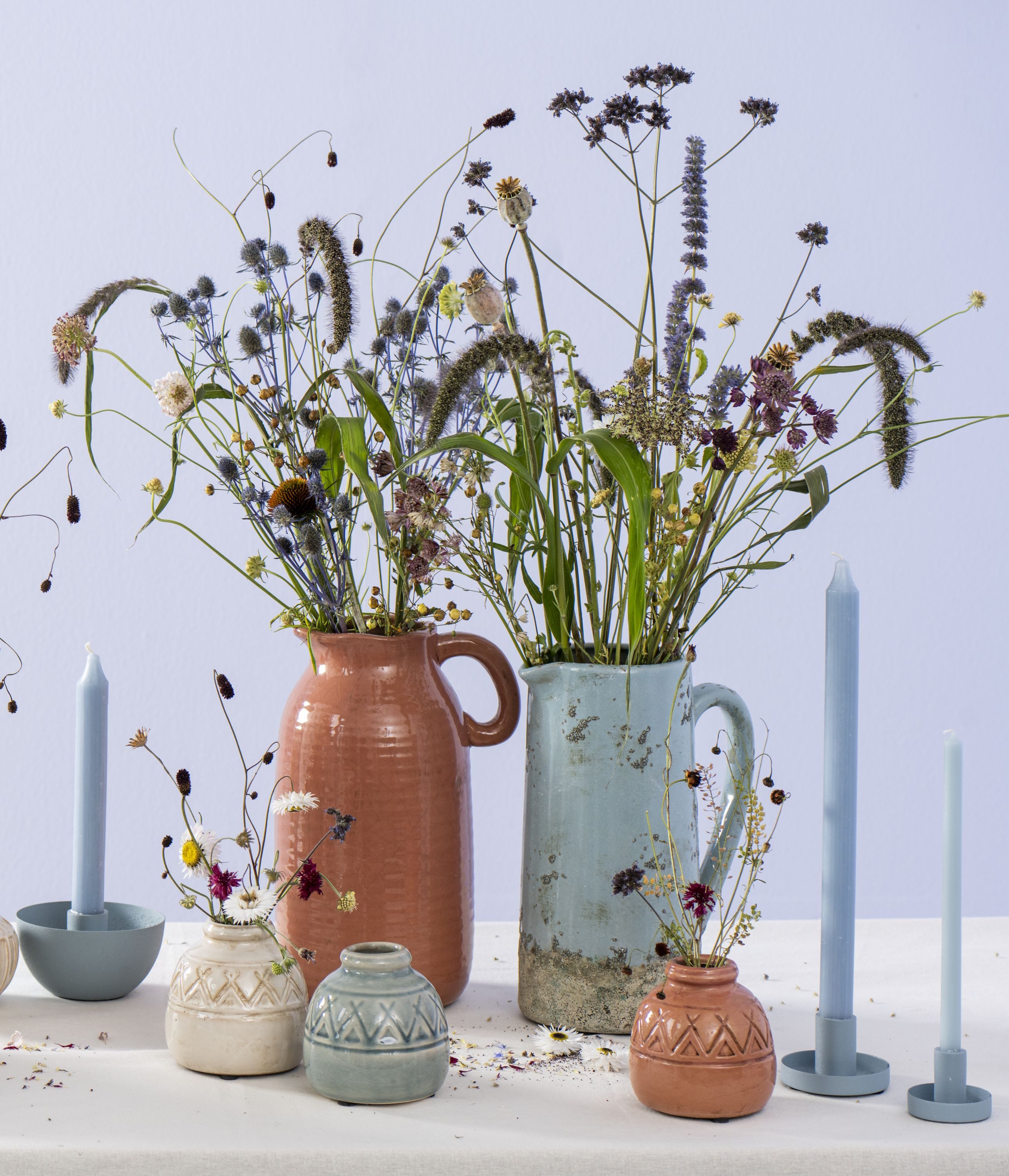 Ib Laursen Dekovase Ib Laursen - Vase Blumenvase mit Henkel H 24,5 cm Keramik Rot-Braun