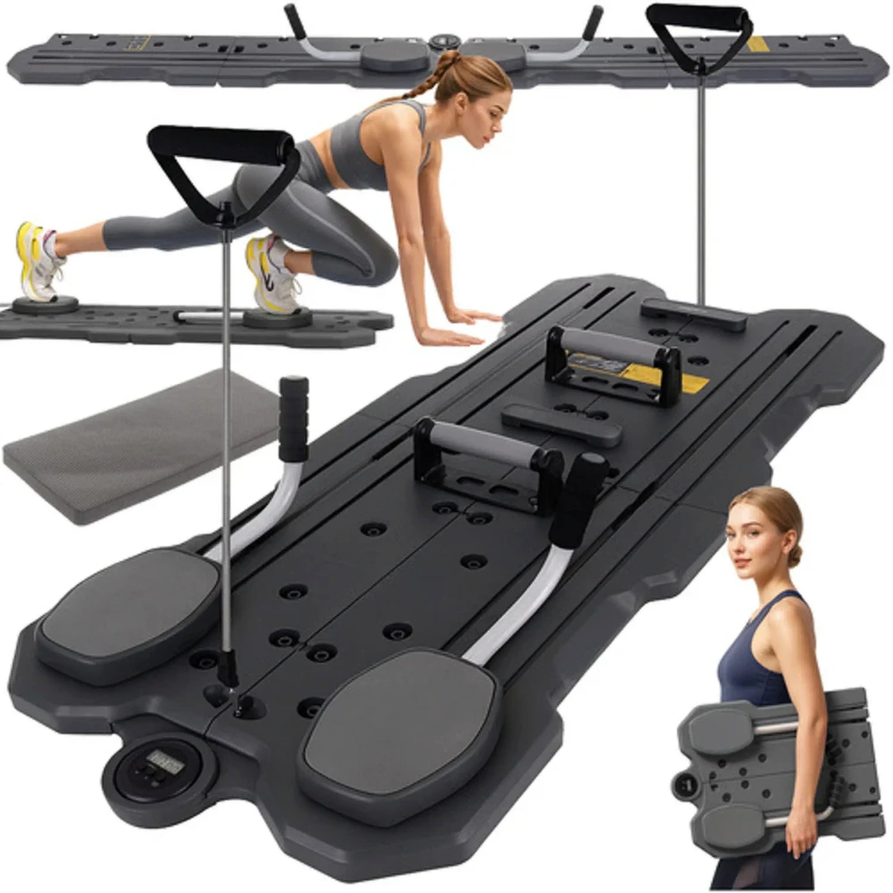 Sport-Knight® Ganzkörpertrainer Fitness Board mit Zähler, Trainingsstation mit Trainingsbändern, Faltbares Fitnessboard mit LCD-Zähler vielseitige Trainingsoptionen