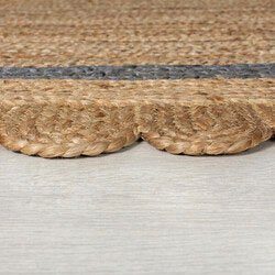 Teppich Grace, FLAIR RUGS, rechteckig, mit 7 fußbodenheizungsgeeignet, 100% mm, natur/grau Jute, Bordüre aus Höhe