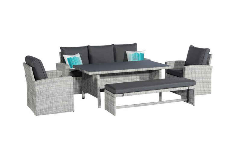 MANDALIKA Garden Loungeset Dining Lounge Set Paris XXL mit Polstern