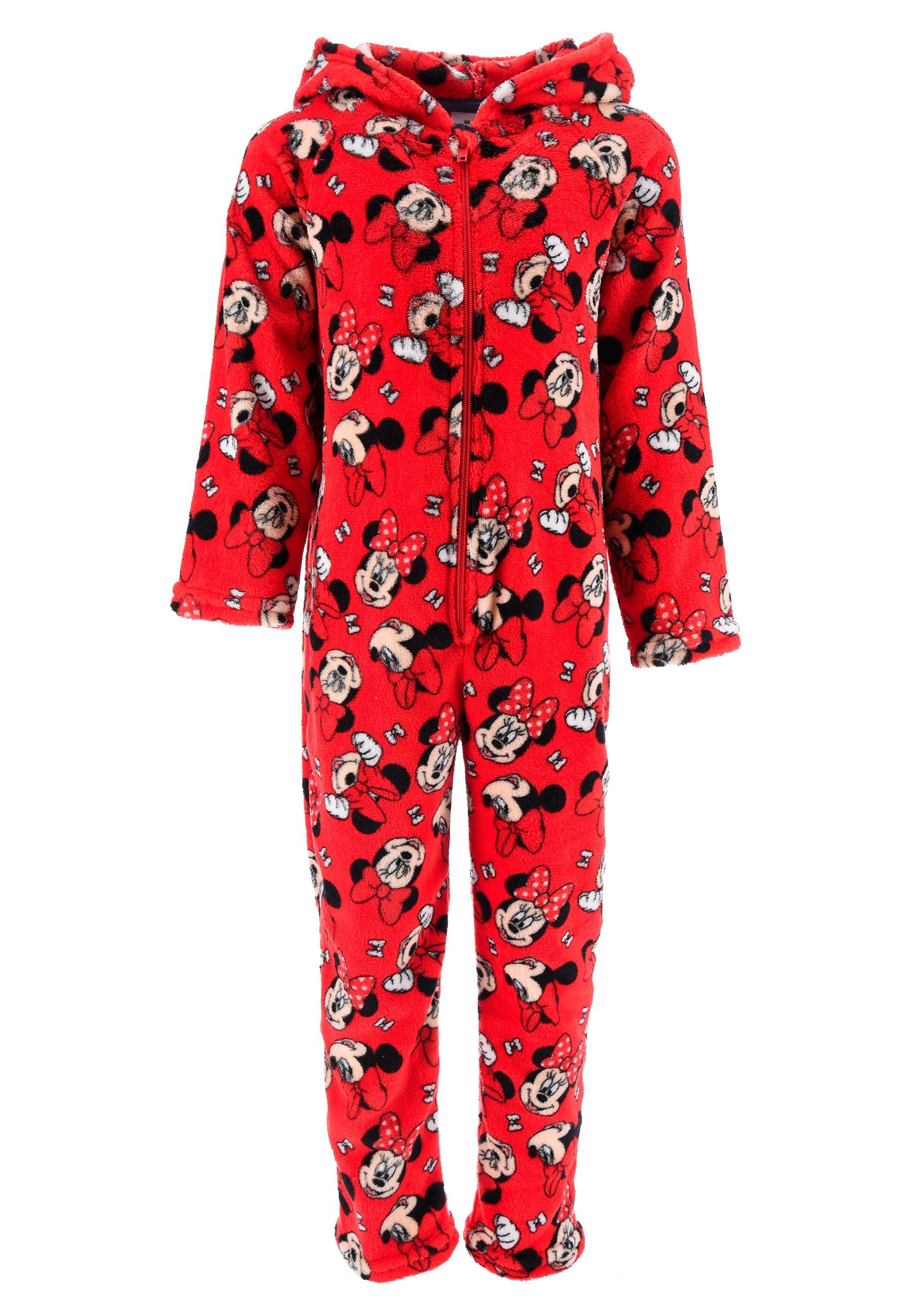 Disney Minnie Mouse Schlafanzug Schlaf Overall Pyjama langarm Schlafanzug Rot