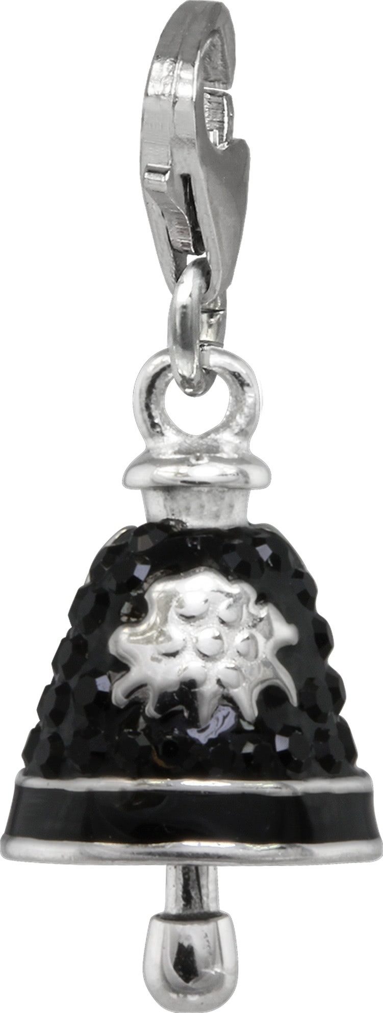 SilberDream Charm-Einhänger SilberDream schwarz Charm Glocke Zirkonia, Charmsanhänger Glocke, 925 Sterling Silber, Farbe: schwarz