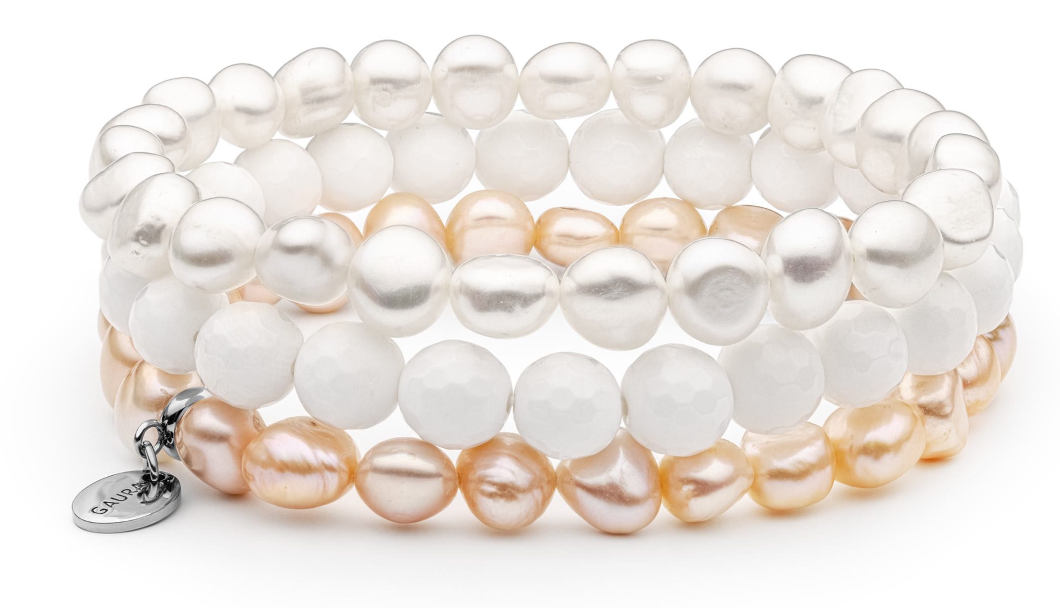 Gaura Pearls Perlenarmband 3-reihig mehrfarbig, weiß günstig online kaufen
