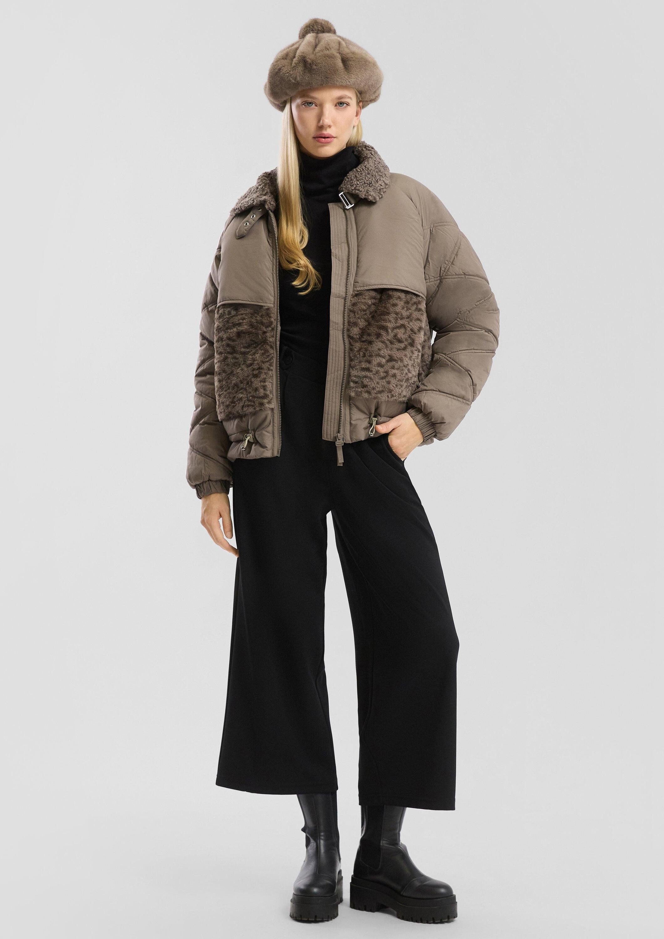 QS Winterjacke Outdoor-Jacke Wattierte Jacke im Materialmix