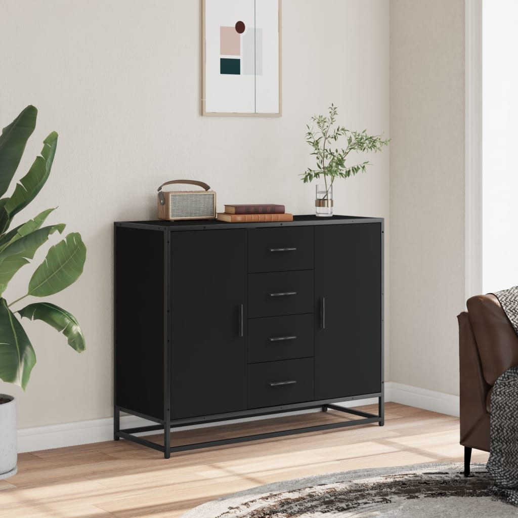vidaXL Sideboard Sideboard Schwarz 92x35x76 cm günstig online kaufen