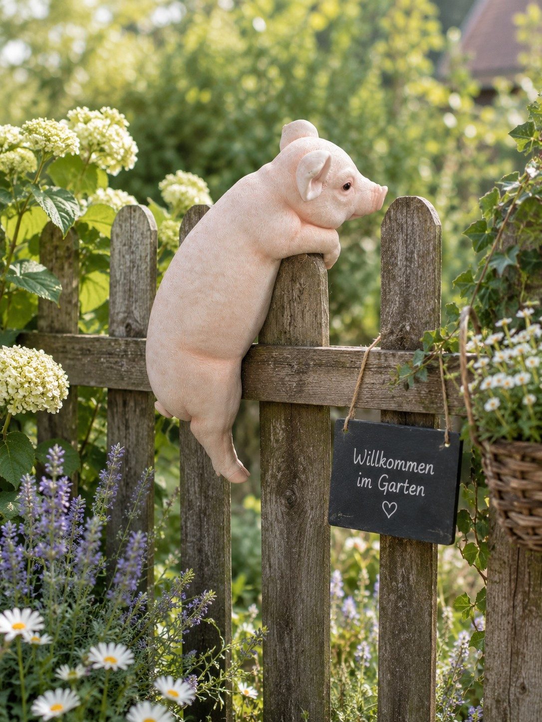 moebel-direkt-online Dekofigur Ferkelchen, hängend mit schönen Details (Ferkelchen zum Hängen), Tierfigur, Polyresin-Nachbildung eines Ferkels