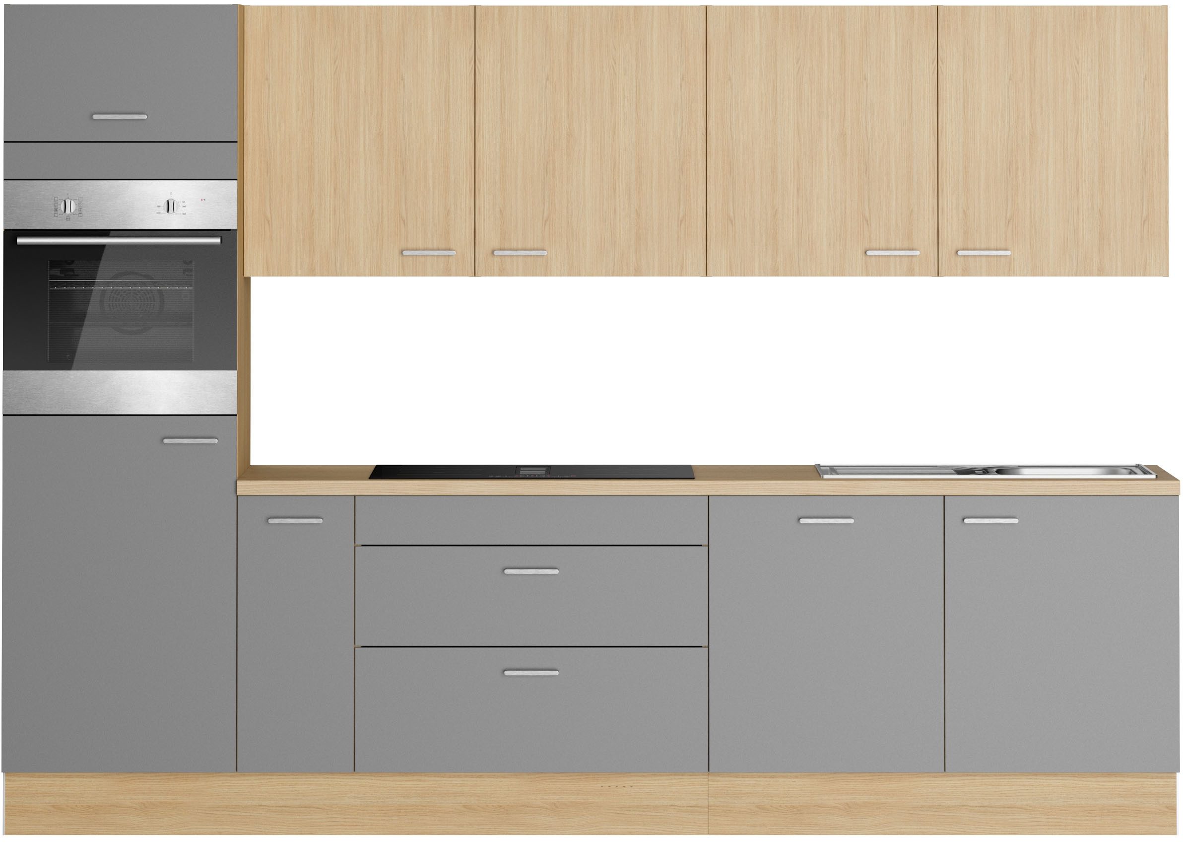 KOCHSTATION Küchenzeile KS-Lucy, Breite 300 cm, Soft-Close, inkl. Zubehör, wahlweise mit E-Geräten