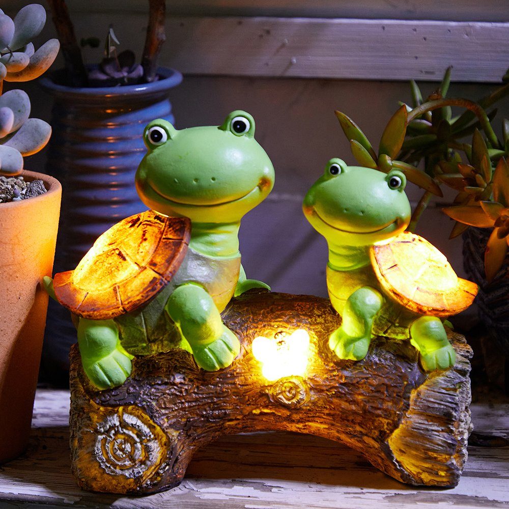 Tierfigur Solar Schildkröte Garten Statue Ornamente, mit hellen Solarleuchten