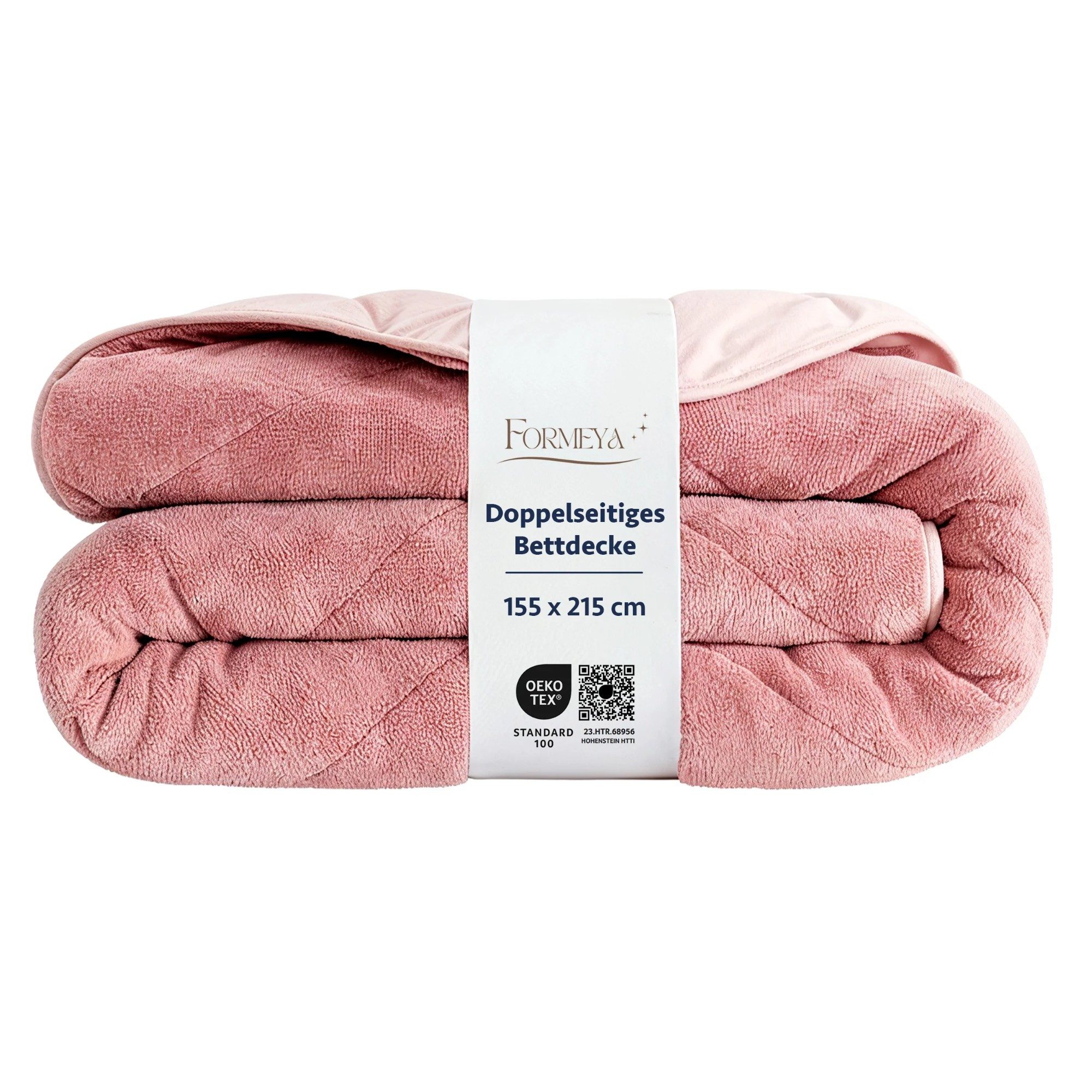 Nordic Schiller 4-Jahreszeitenbett Luxus Wellsoft Steppdecke doppelseitig Rosa – Ganzjahresdecke, Füllung: mit 300 g/m² Füllung, Bezug: Wellsoft (Winterseite),B – Bild 3 von 5