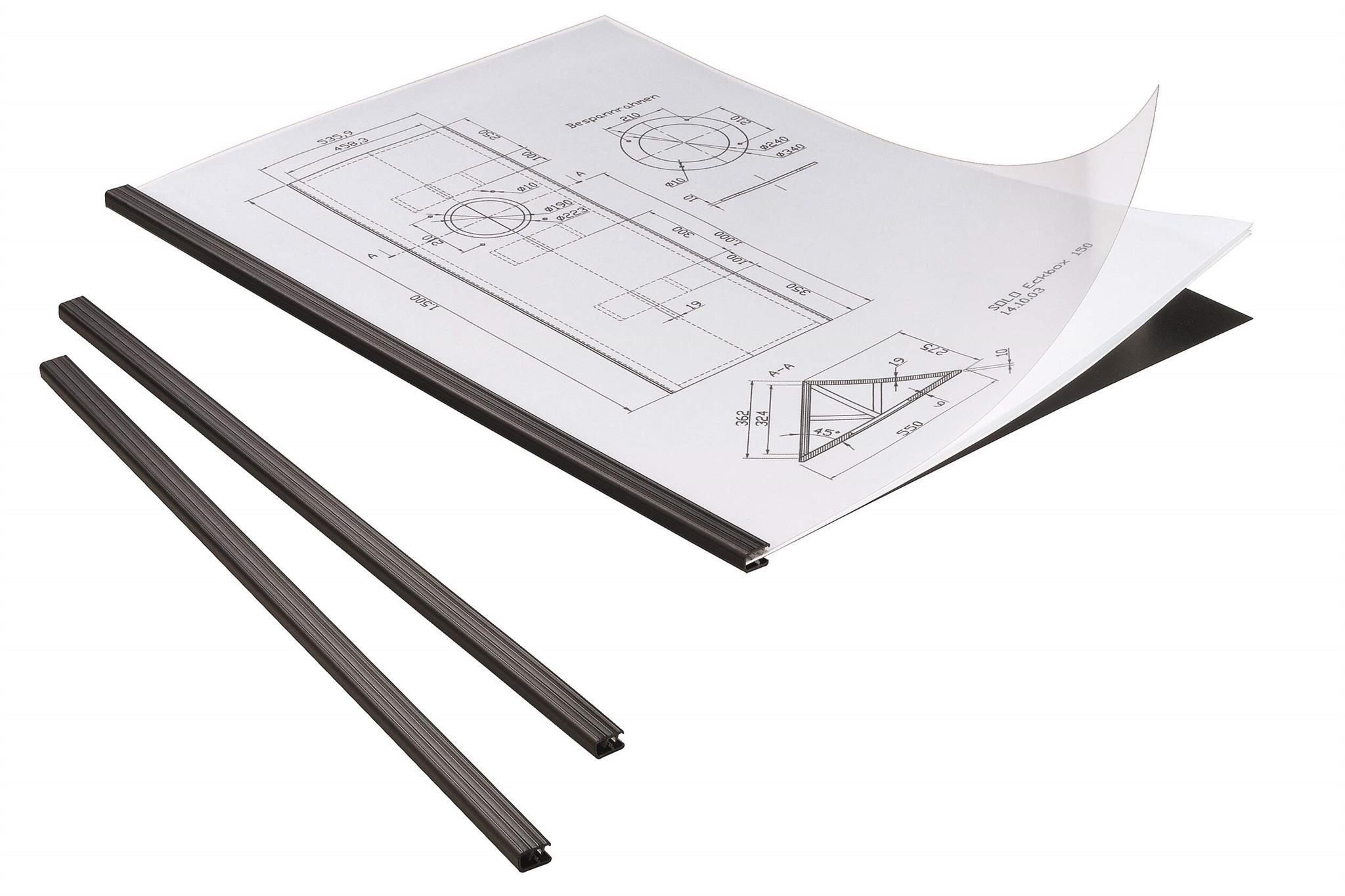 DURABLE Bindegerät Durable Einbanddeckel A4 Kombipack sw je 5 Einbände u Klemmschienen