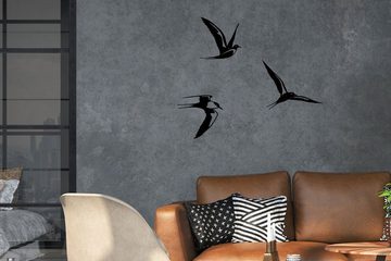 ILLUMINO Wanddekoobjekt Metall Wanddeko Kunst Flussseeschwalbe 3er Set für Wohnung und Garten Vogel Gartendeko Wohn Wand Deko 150300