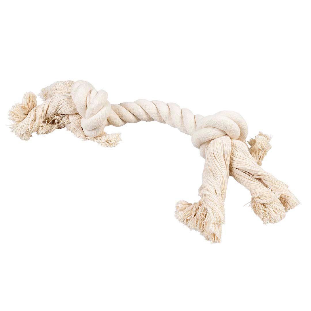 DUVO+ Tiertaue Duvoplus ECO Baumwoll-Tau mit 2 Knoten - weiß Maße/Gewicht: 35cm