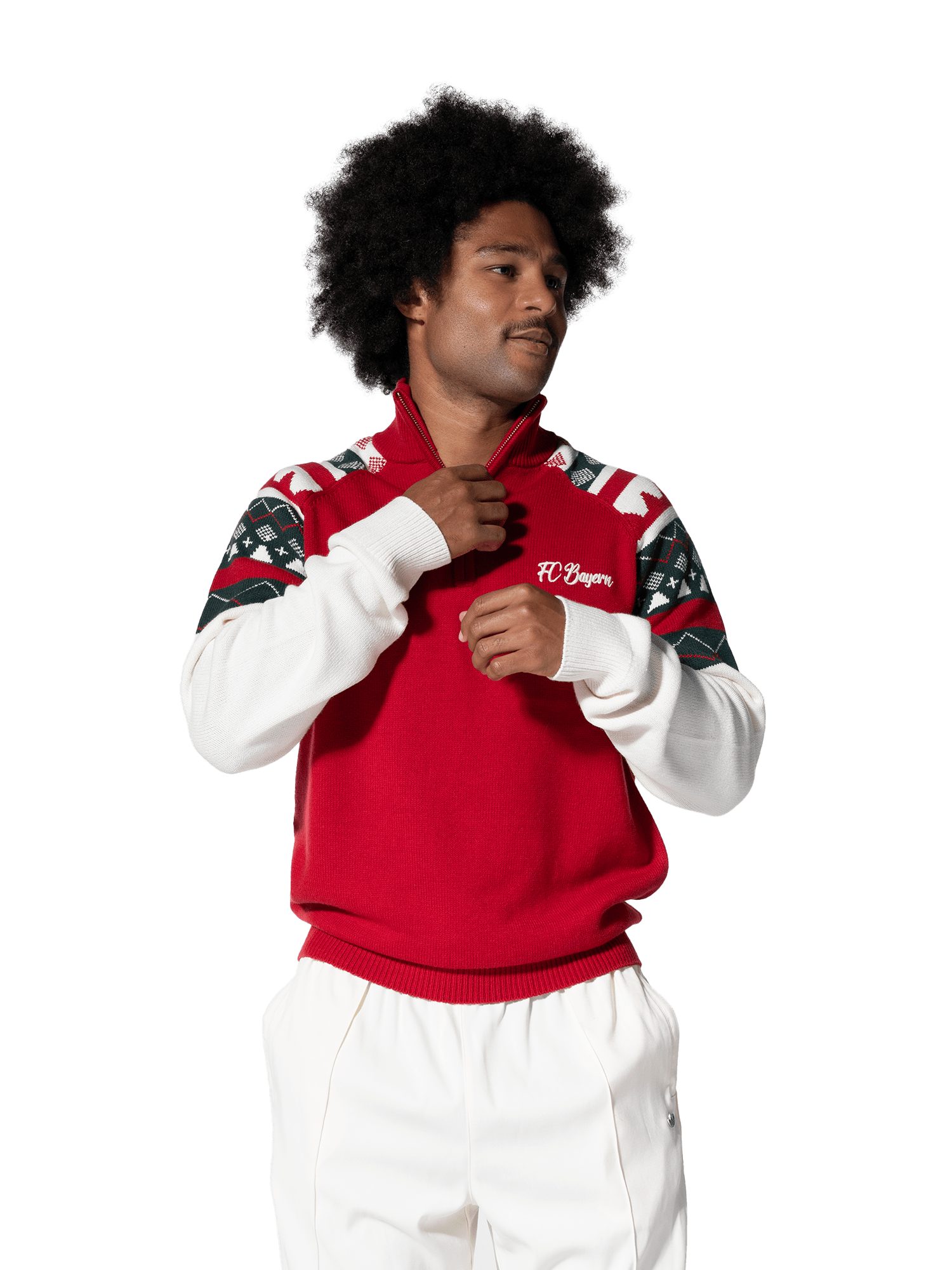 FC Bayern München Kapuzensweatjacke FC Bayern München, Half-Zip Winter, Herren, Rot