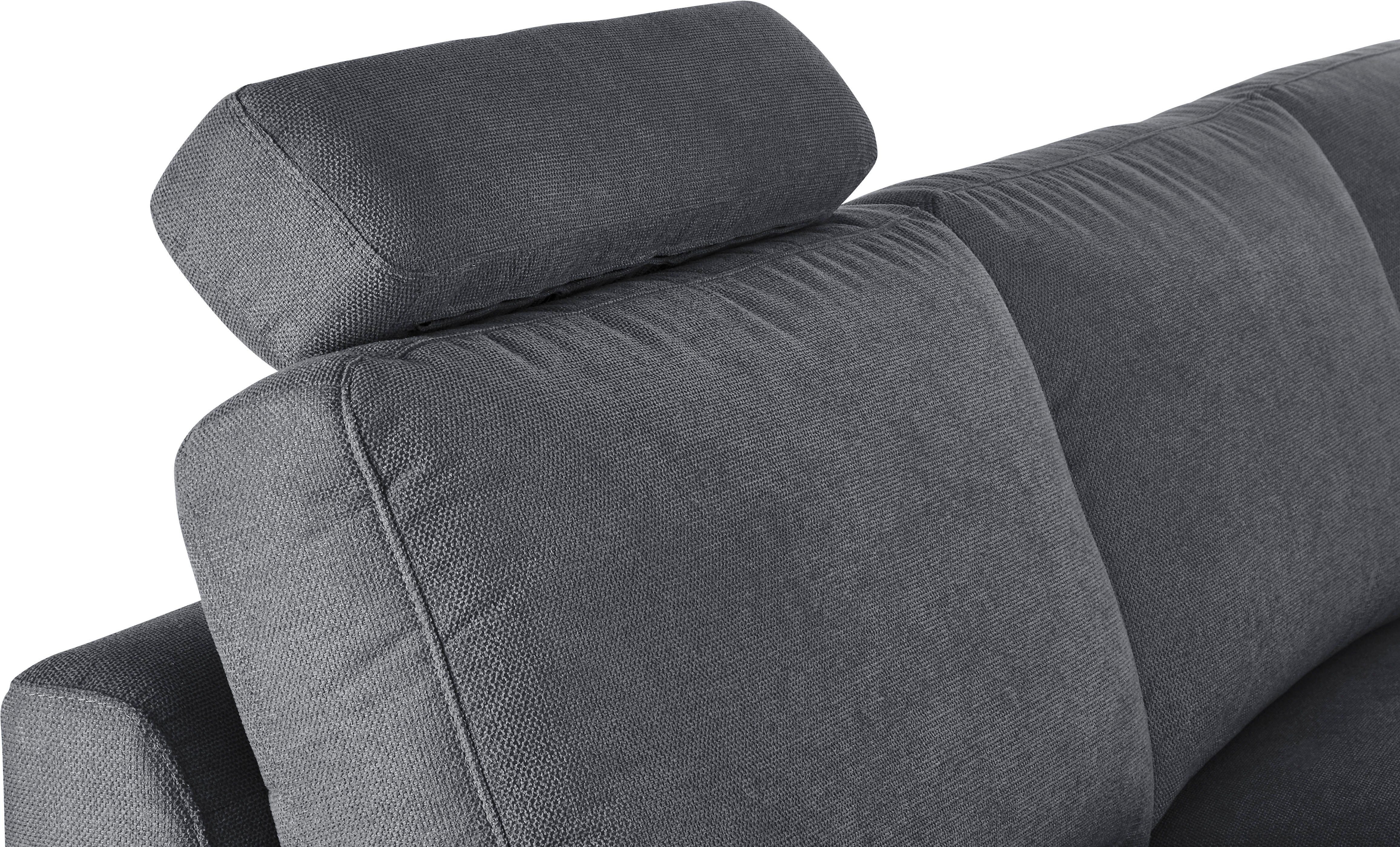 3C Candy Ecksofa wahlweise PUR-Schaumstoff Longchair Bett im und 2,5-Sitzer Tonnentaschenfederkern, Lecce, oder im Schlaffunktion teilmotorische