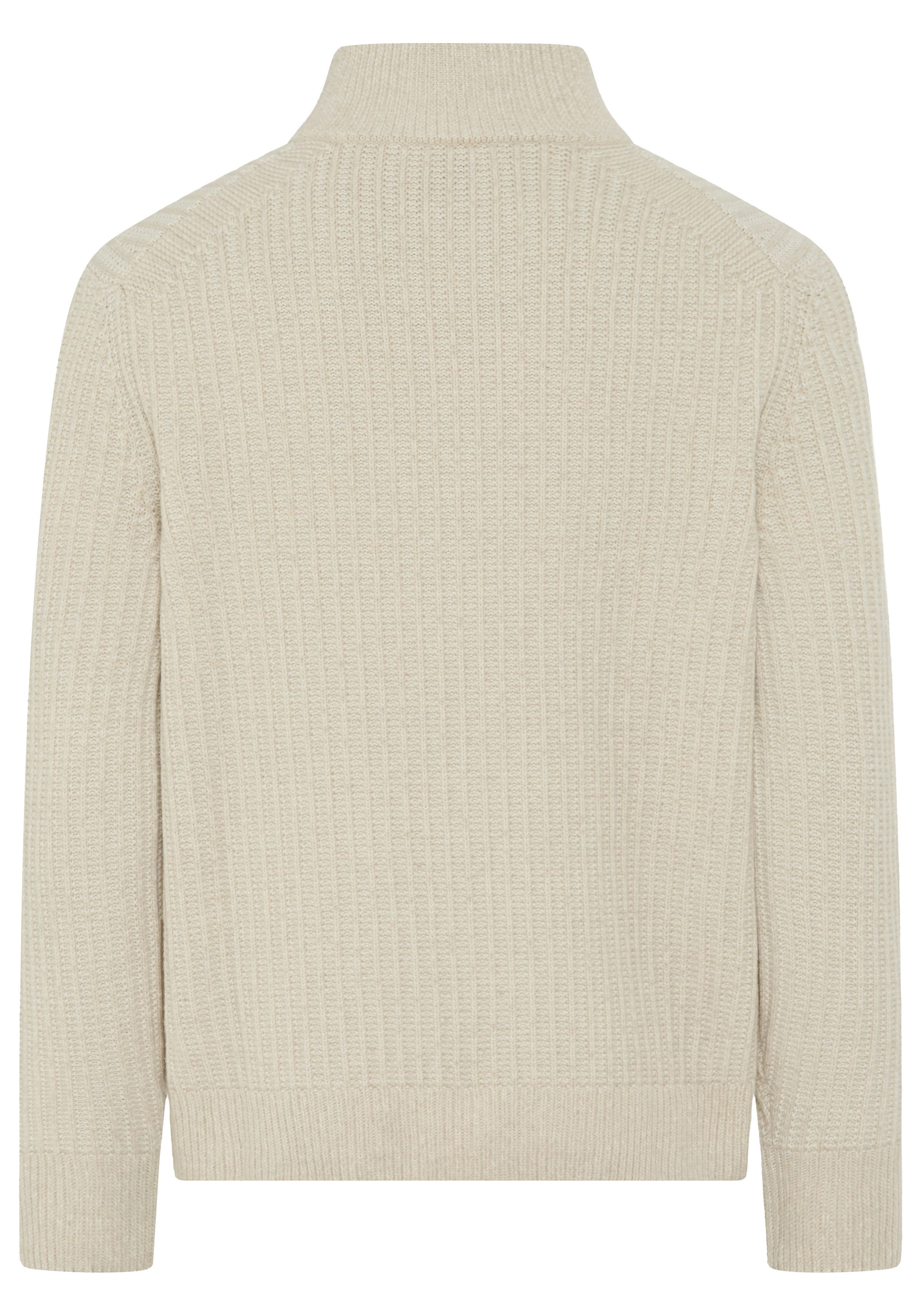 BOSS ORANGE Strickpullover Kwinter Troyer-Kragen, Rippstrick, relaxed fit