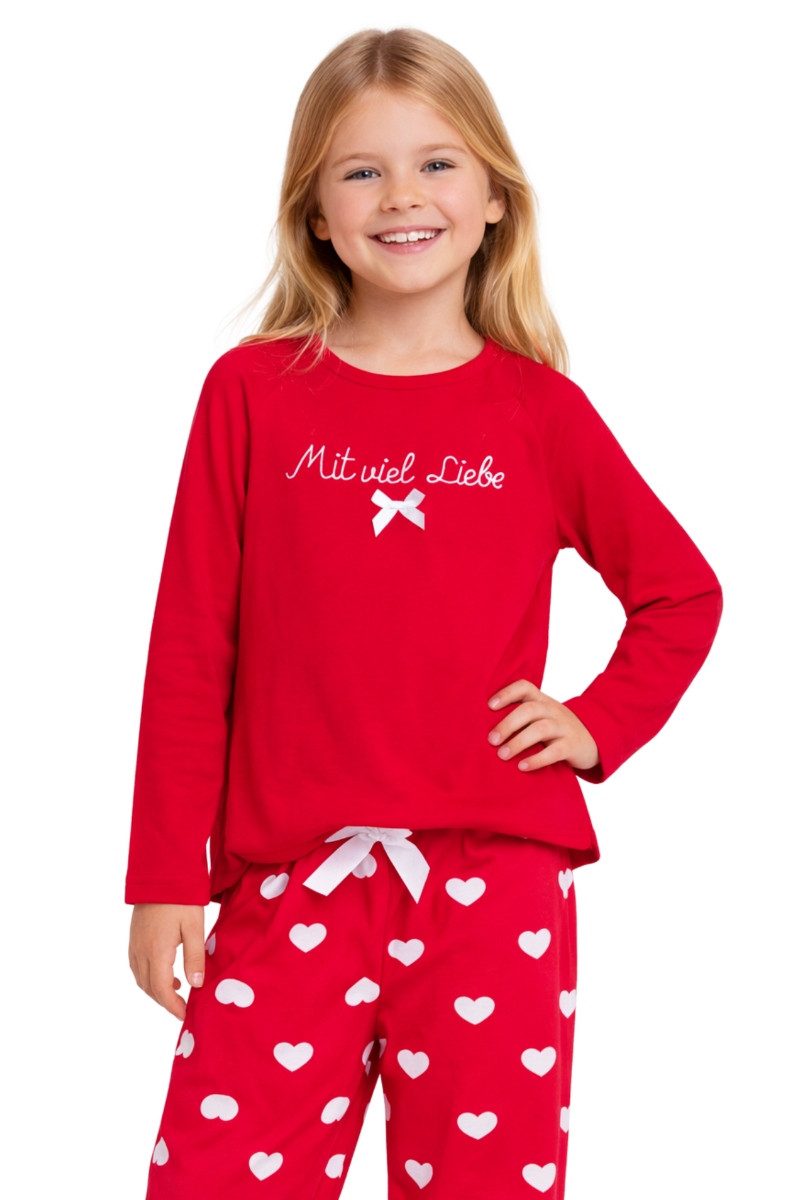 Louis & Louisa Pyjama Pyjama Kinder - MIT VIEL LIEBE - rot/weiß