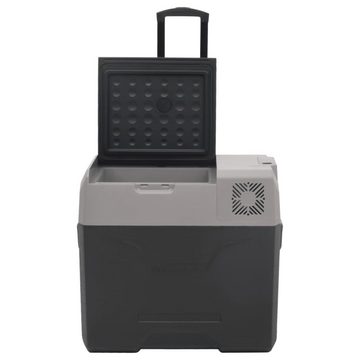 vidaXL Kühlbox Kompressor Kühlbox mit Rollen und Griff Schwarz Grau 40 L Camping Va