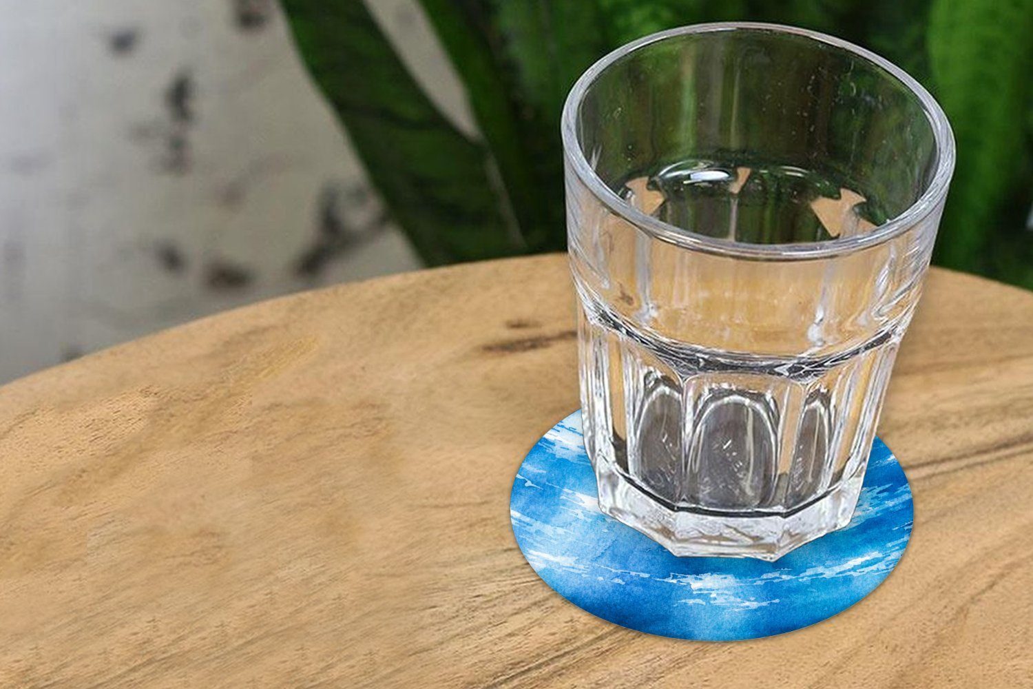 MuchoWow Glasuntersetzer Aquarell - Wasser - Gläser, Zubehör Getränkeuntersetzer, Tassenuntersetzer, Becher 6-tlg., Sonne, Tasse, für Korkuntersetzer