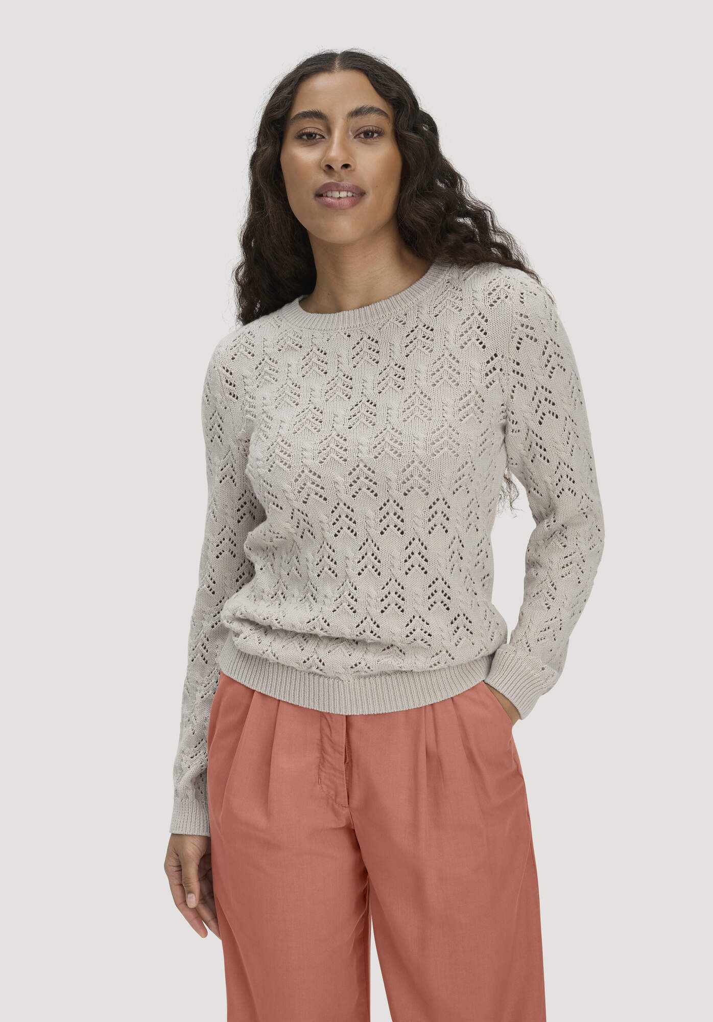 Hessnatur Strickpullover aus Bio-Baumwolle und Wolle (1-tlg)