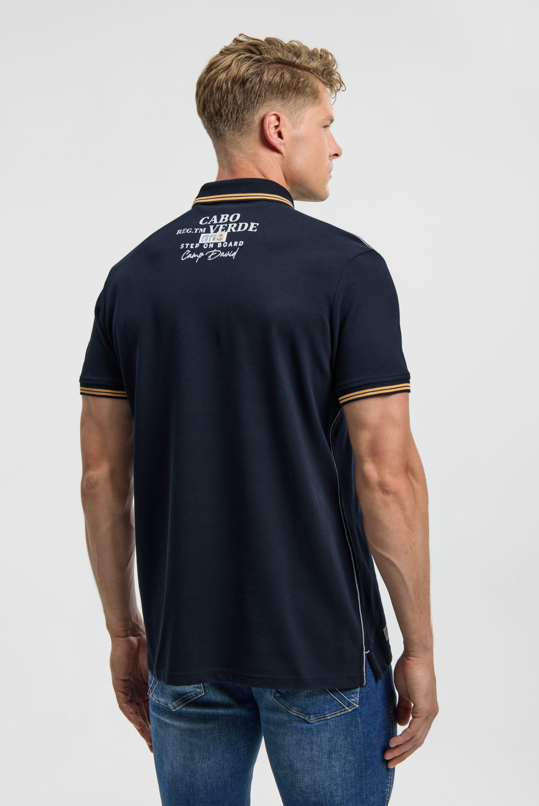 CAMP DAVID Poloshirt mit Seitenschlitze