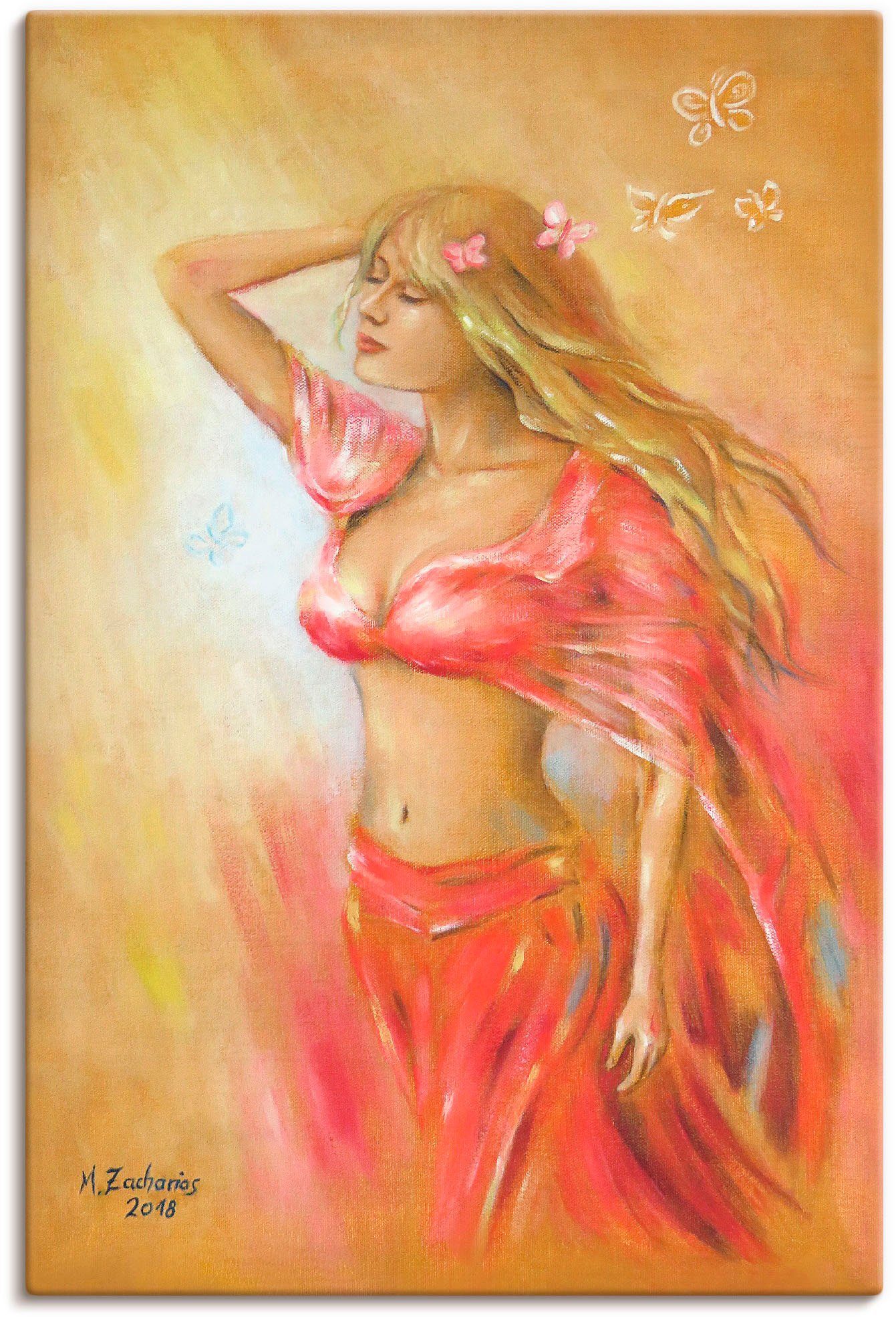 Artland Wandbild Verführerisches Mädchen im roten Kleid, Frau (1 St), als Alubild, Leinwandbild, Wandaufkleber oder Poster in versch. Größen