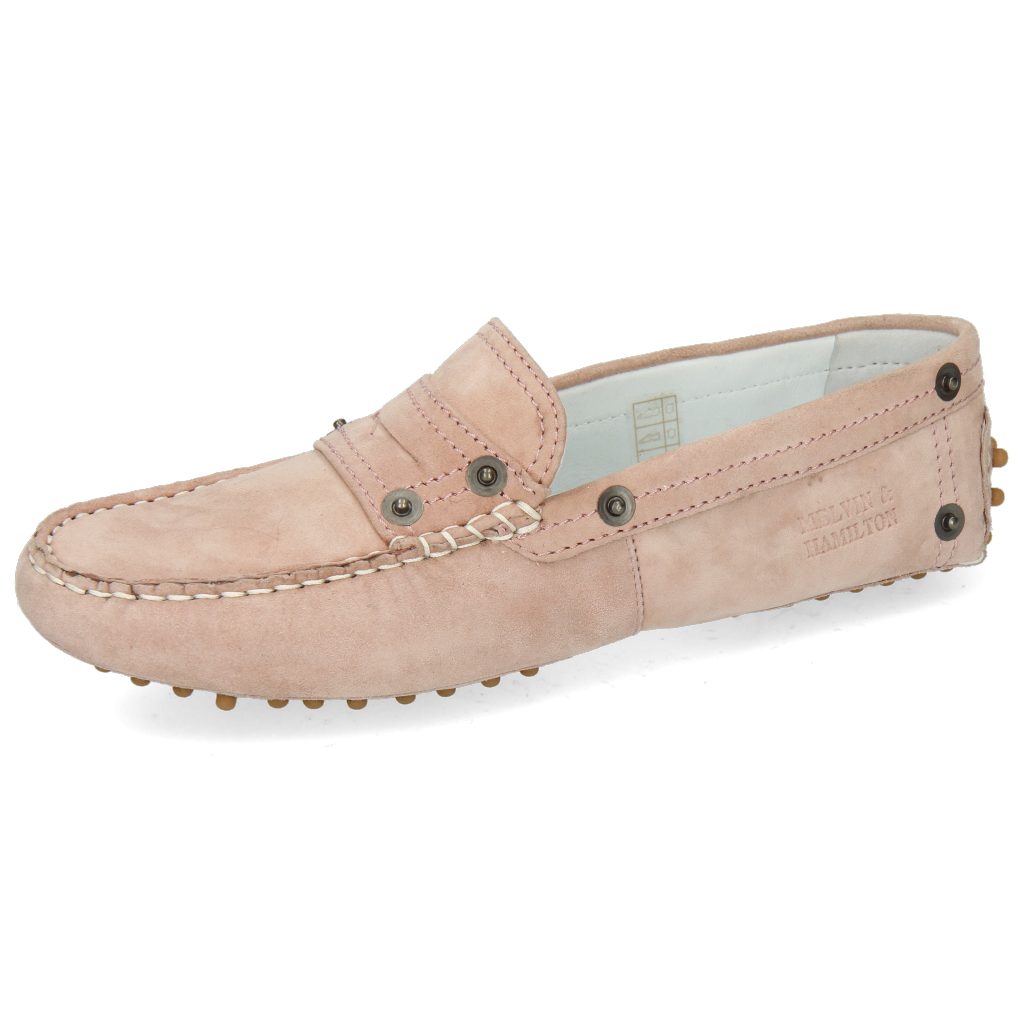 Melvin & Hamilton Caroline 1 Loafer Goat Suede Rose Dots | Loafer