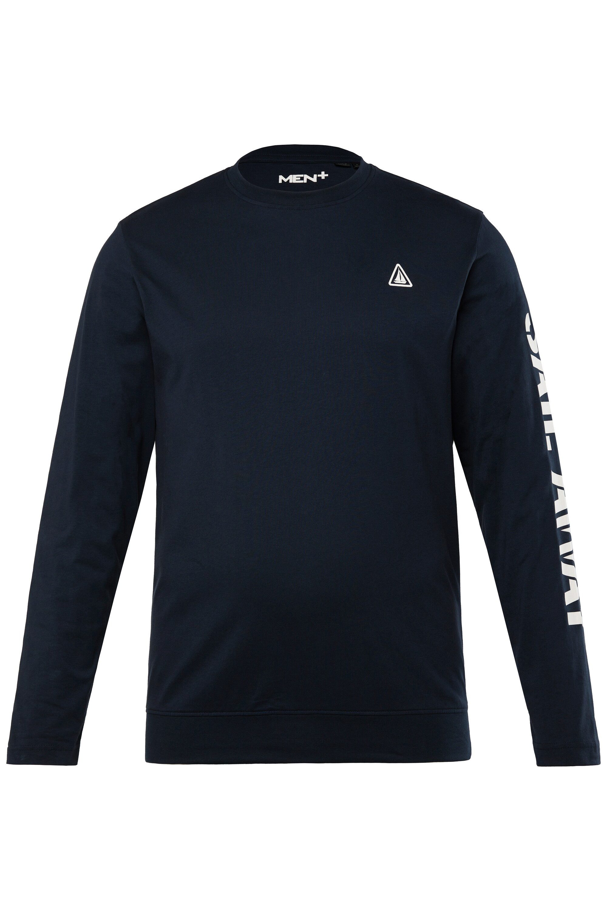 Men Plus T-Shirt Men+ Langarmshirt Bauchfit Ärmelprint bis 8 XL günstig online kaufen