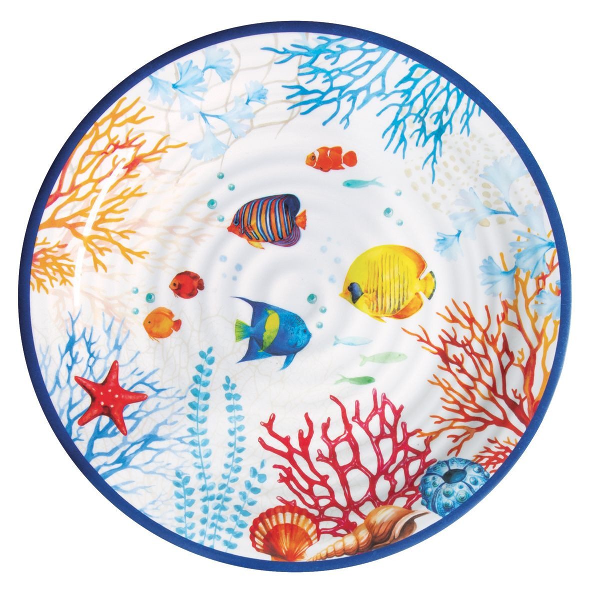 EasyLife Frühstücksteller Bora Bora, Spülmaschinengeeignet, Mehrfarbig, Unterwasser, ⌀ 21.5cm, Mehrfarbig