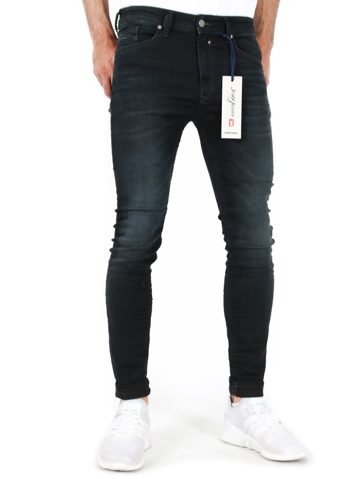 Diesel Skinny-fit-Jeans Herren Slim Skinny Jogg Jeans Stretch Hose Dunkel  Blau, Spender-Ne 0686F