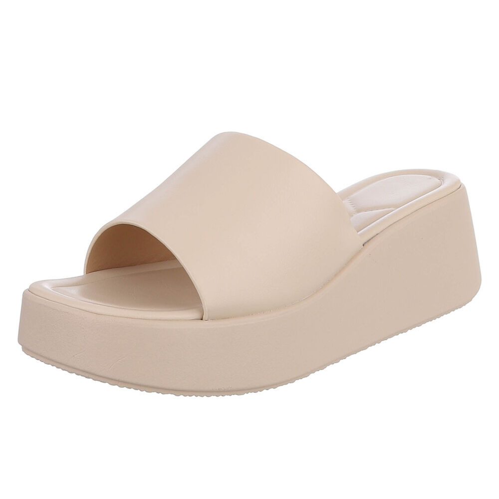 Ital-Design Plateausandal mit Cut-Out und gepolsterter Sohle Plateausandaletten (91512310) Keilabsatz/Wedge Keilsandaletten in Beige