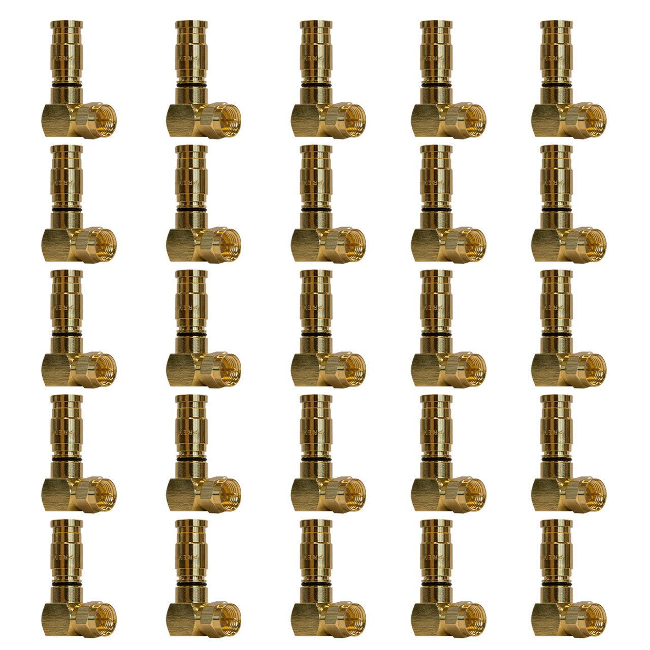 25x XCon G1-90 Kompressionsstecker Winkelstecker F-Kompressionsstecker SAT-Kabel