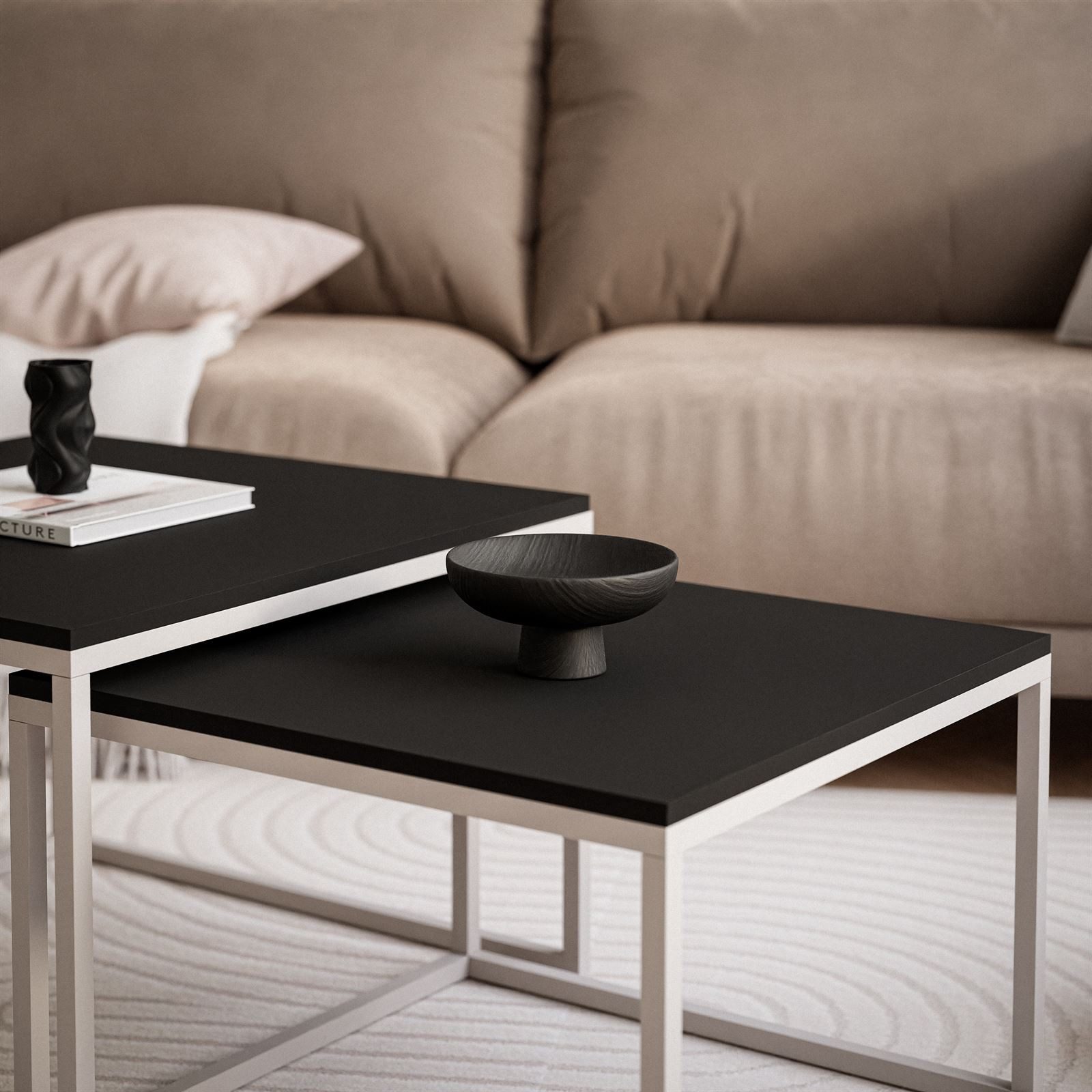 Lookway Couchtisch YOSHI 2in1 MATT KASCHMIR (2er-Set), Breite: 70 cm und 60 cm