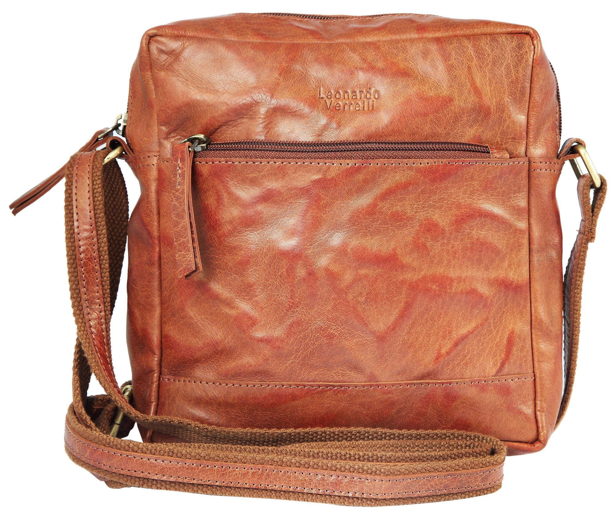 Leonardo Verrelli Umhängetasche Helin Unisextasche aus Echtleder Ledertasche