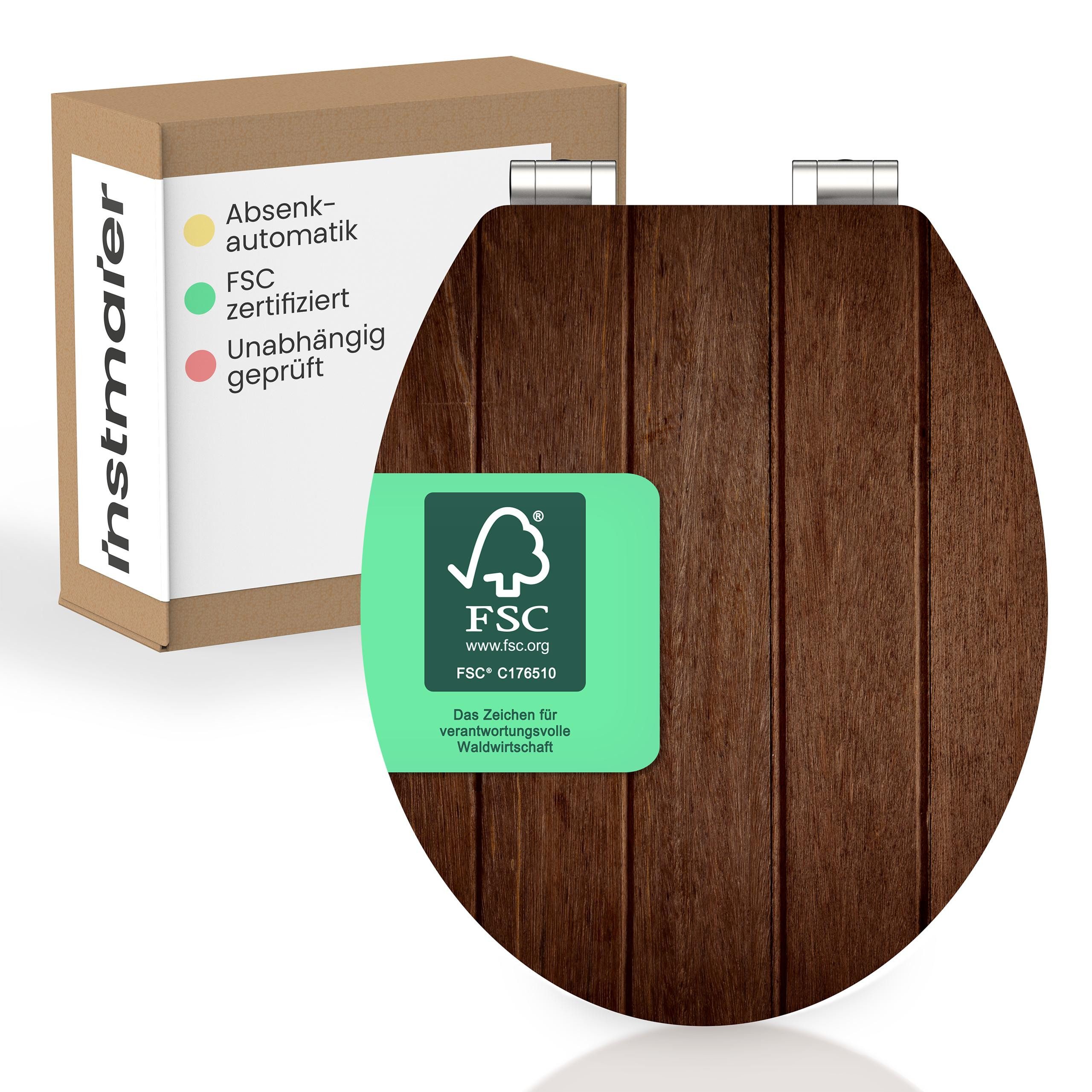 instmaier WC-Sitz Gaia Holz Toilettendeckel, Nussbaum-Holzoptik, mit doppel günstig online kaufen