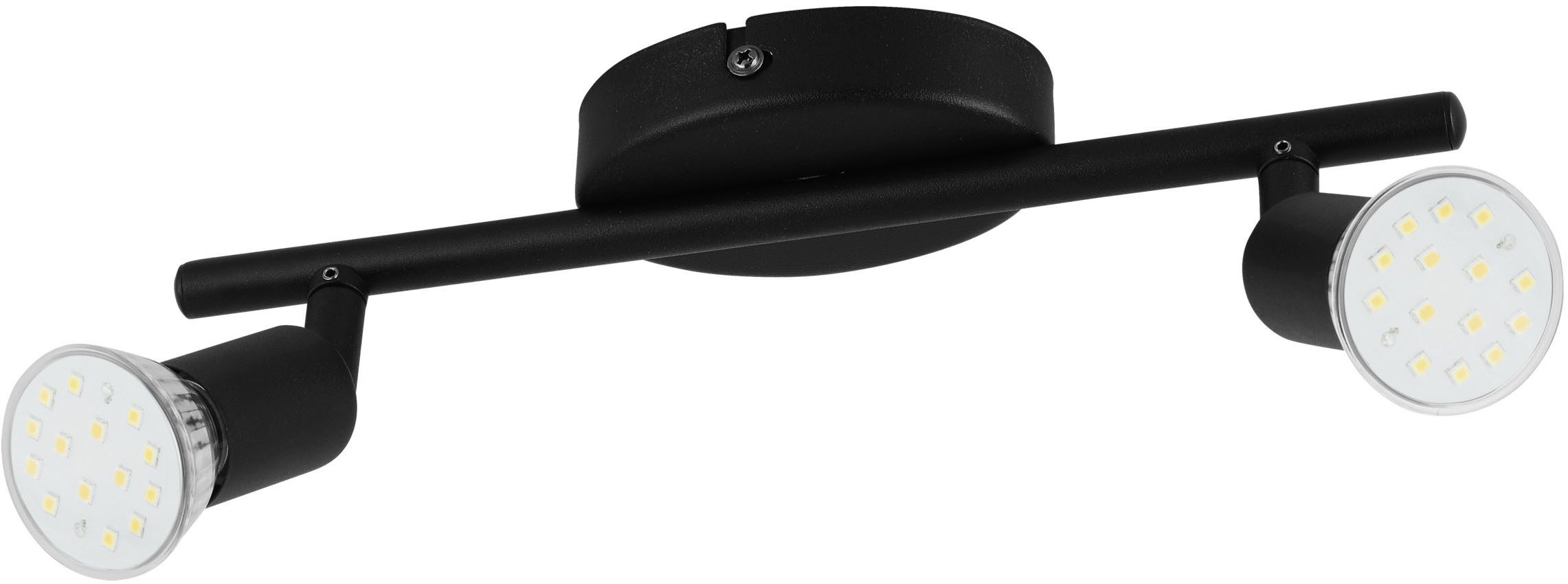 EGLO Deckenspot BUZZ-LED Spotlampe - Stahl - GU10 - 2X2,8W - IP20, Leuchtmittel wechselbar, Wandleuchte, Wandspot, schwenkbar, Strahler, L28,5 x B6,5 cm