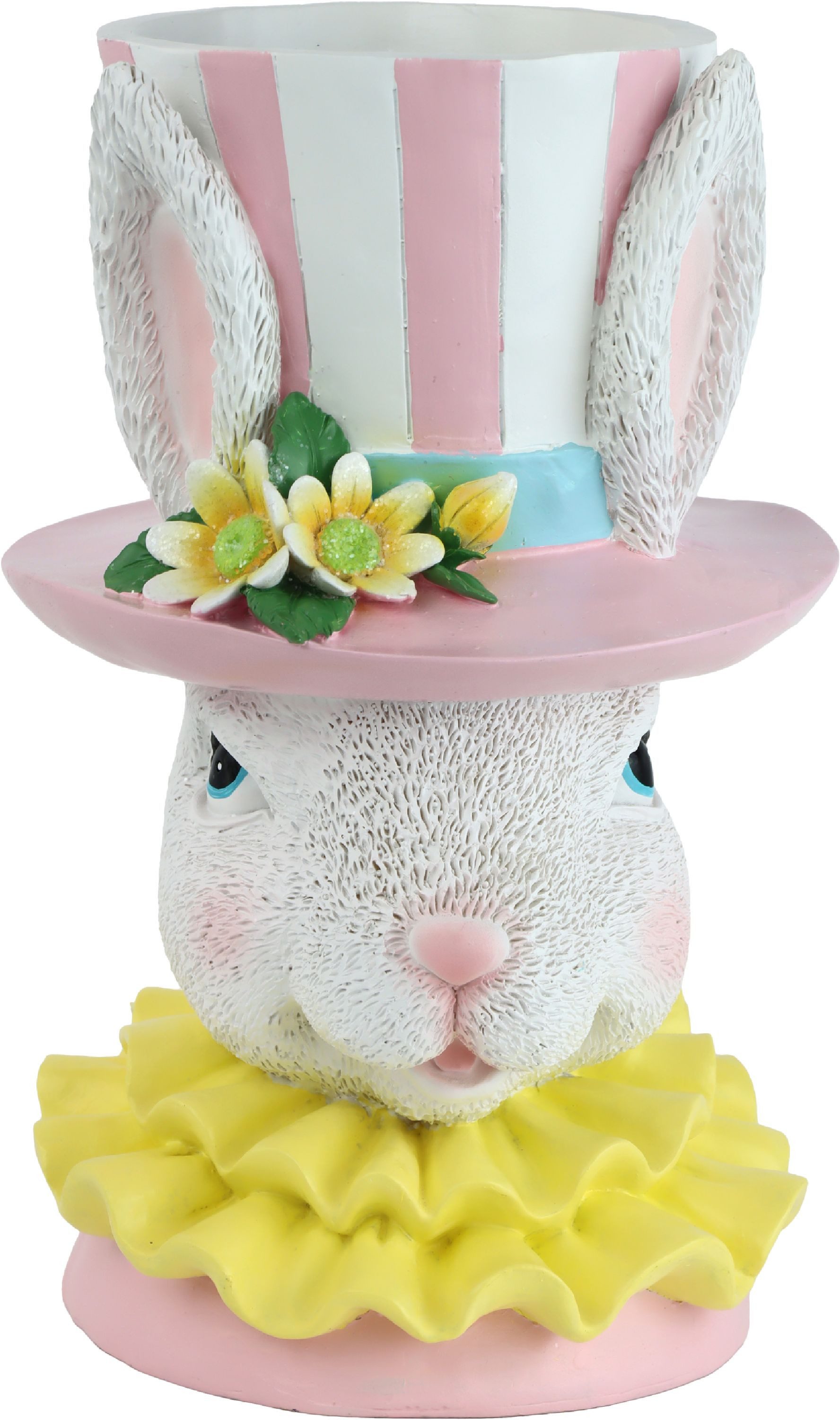 FURNARO Übertopf, Verspieltes Hasendesign mit Zylinder und Blüten