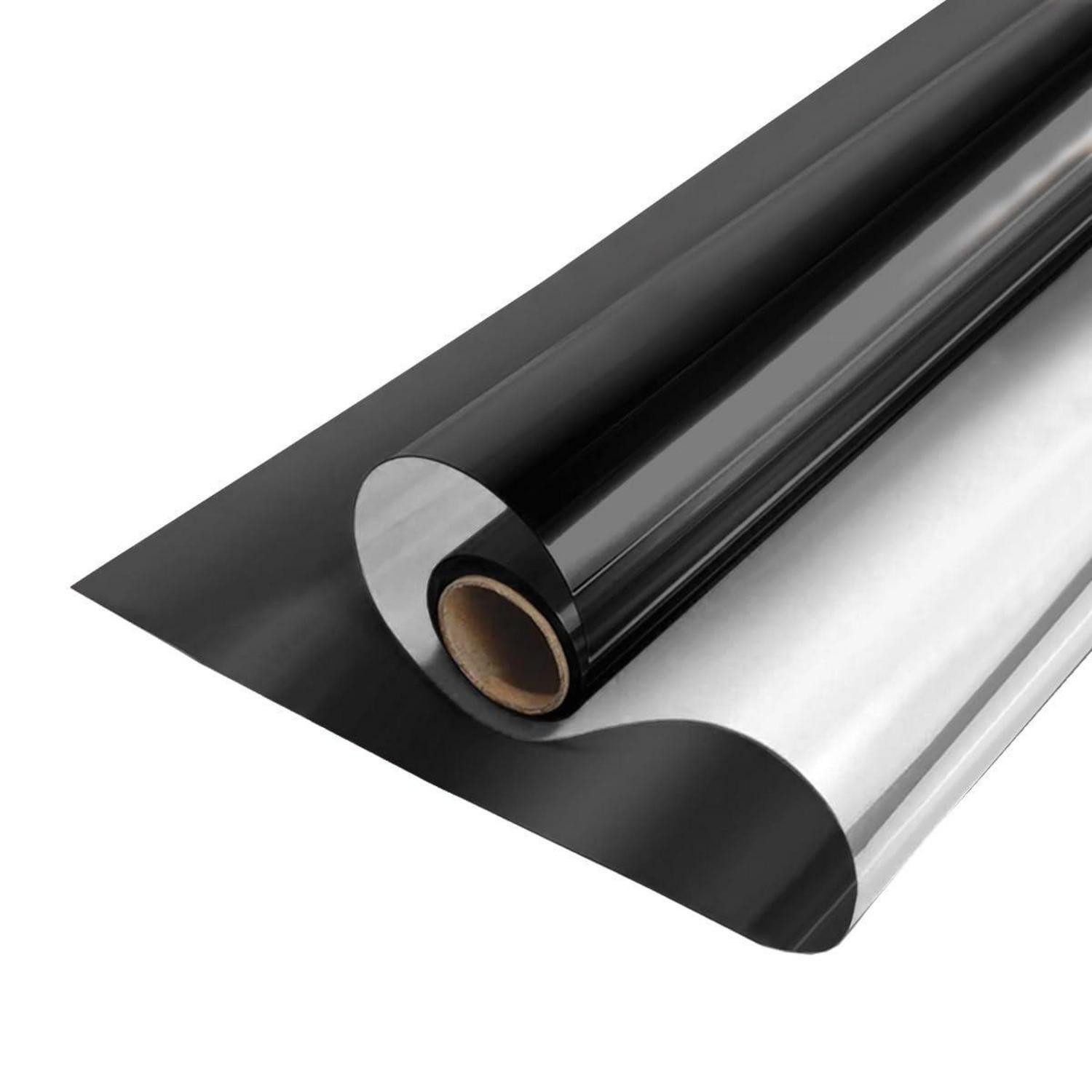 LuxusKollektion Sonnenschutz-Fensterfolie Fensterfolie Sichtschutzfolie Tönungsfolie 50cm x 400cm Schwarz-silber