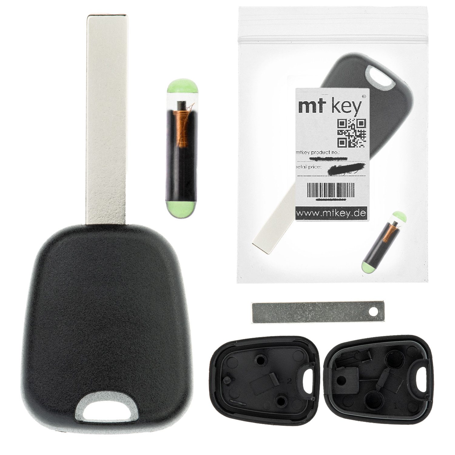 mt-key Schlüsseltasche LKW Zünd Schlüssel Rohling HU83 + ID13 Transponder (Set), für Man Tga (AB 03)
