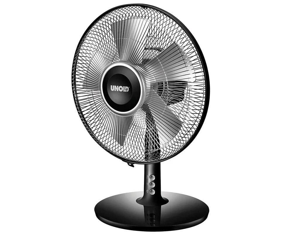Unold Turmventilator Tischventilator Silverline Ø 25 cm 2 Stufen